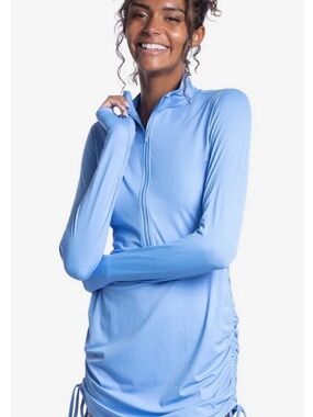Women's BloqUV Blue Long-Sleeve Suncare Adjustable Tunic Dress